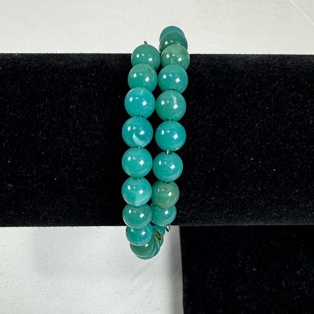 Turquoise and Blue Beaded Bracelet Set - Picture 4 of 15